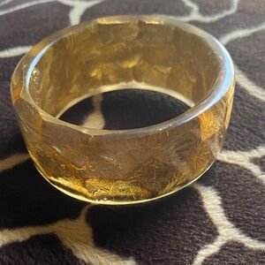 Vintage 80’s Gold Foil Lucite  Bracelet